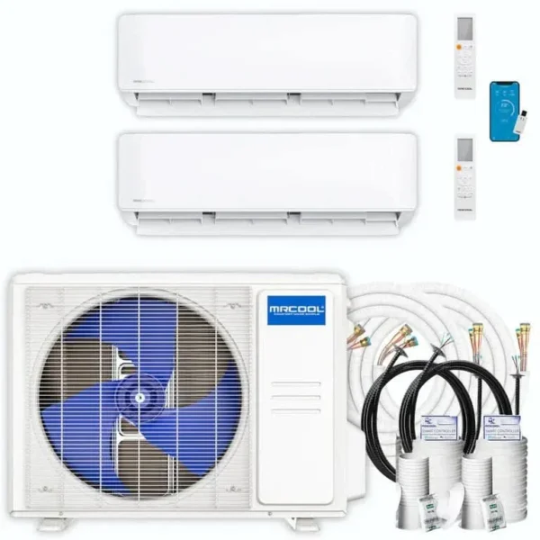 MRCOOL DIY 5th Gen Multi-Zone 2-Zone 18,000 BTU 21 SEER (9K + 12K) Ductless Mini-Split Air Conditioner and Heat Pump